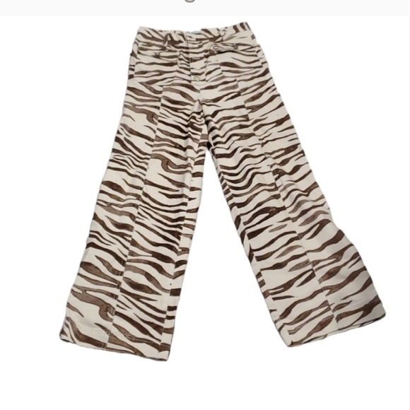 Anthropology keepers garcia  brown zebra print high waist wide leg pants… - Picture 2 of 12